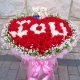 IOU-99枝红玫瑰IOU心形花束，2只小熊