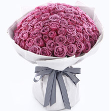 99枝冷美人紫玫瑰長(zhǎng)長(zhǎng)久久花束
