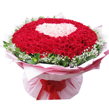 愛如潮水-520朵紅玫瑰搭粉玫瑰，外圍滿天星、梔子葉女神表白鮮花