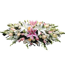 大吉大利-多頭粉+白百合、粉+香檳玫瑰、淺綠洋桔梗