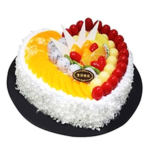 水果之戀-鮮奶水果心形蛋糕，新鮮時(shí)令水果，巧克力脆搭配