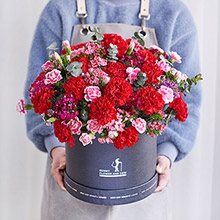 完美女神-19朵紅色康乃馨，搭配相思梅、適量尤加利