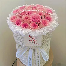 若只初見-19枝洛神玫瑰，搭配仿真珍珠