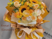 花藝設計的奇思妙想：橙子花束