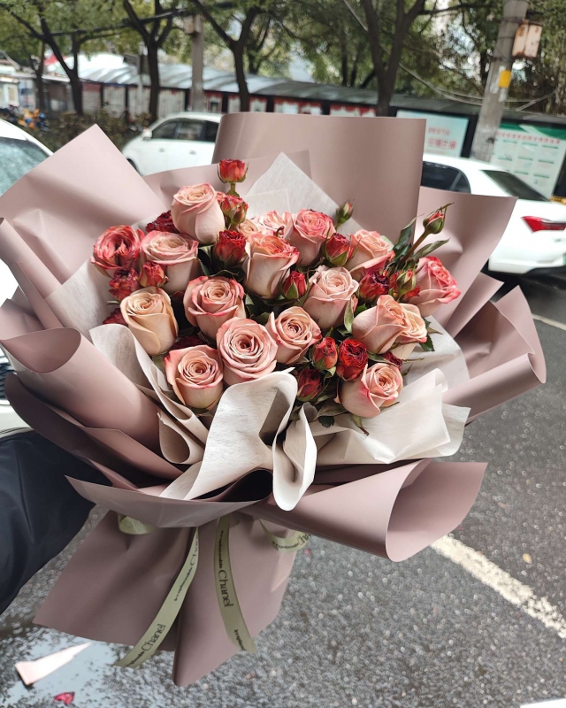 19朵卡布奇諾復古泡泡